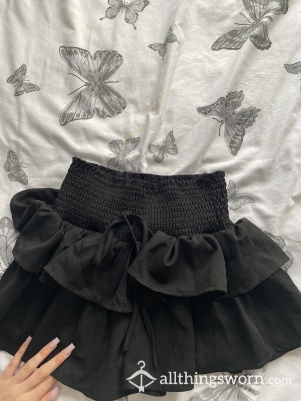 Black Ruffle Skort (skirt/ Shorts)