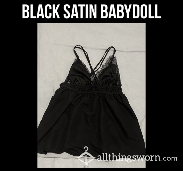 Black Satin Babydoll🖤