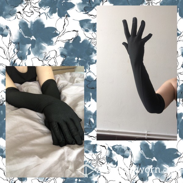 🖤 Black Satin Cocktail Gloves 🖤