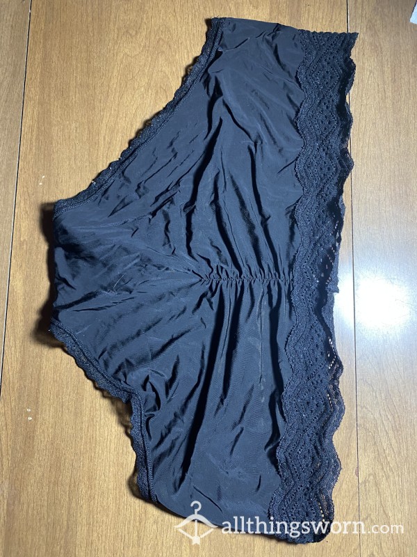 Black Scallop Cheekie Panties Size Xxl