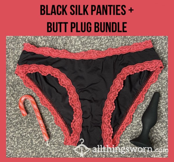 Black Silk Panties + Butt Plug Bundle❣️