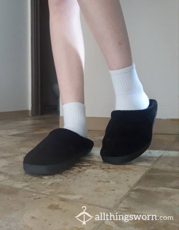 Black Slippers Well-worn