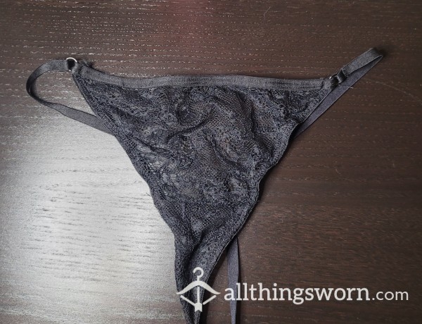 Black Small Thong🖤 • Very Well Worn💦