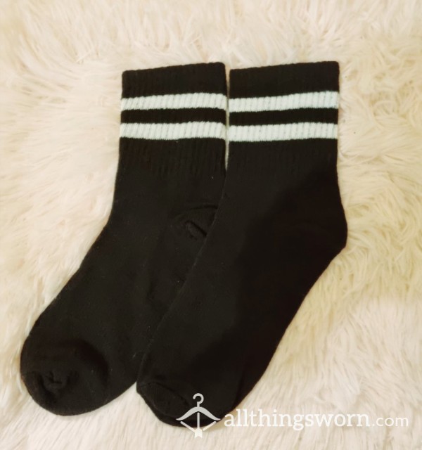 Black Socks W/ White Stripes