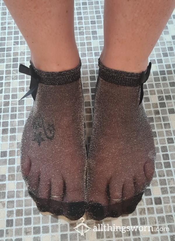 Black Sparkly Nylon Socks