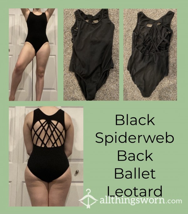 Black Spider Web Back Ballet Leotard