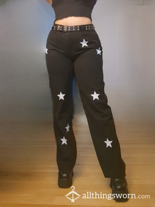 Black Star Pants Worn By A Goth