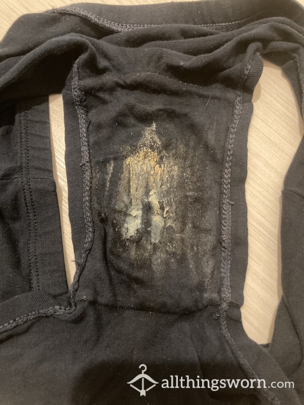 Black Sweaty Gym Panties With Discharge