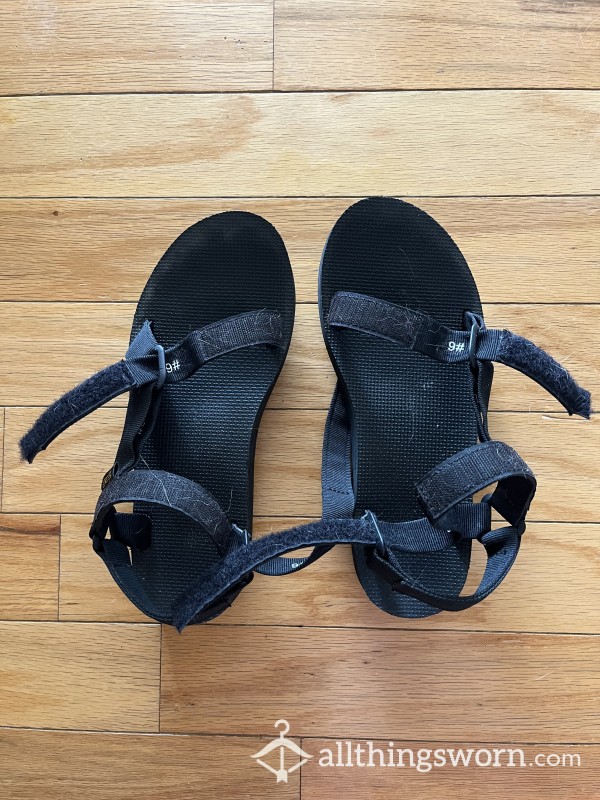 Black Teva Sandals (molded To Foot Shape)