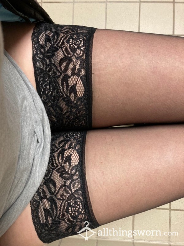 Black Thigh Highs Worn For 24hrs Add Ons Available