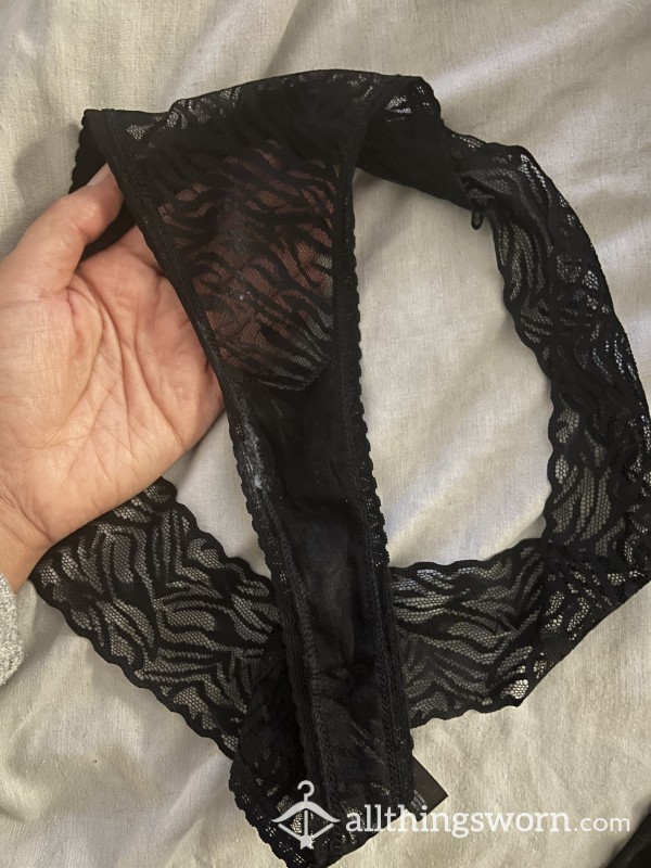 Black Thong With A Creamy Middle