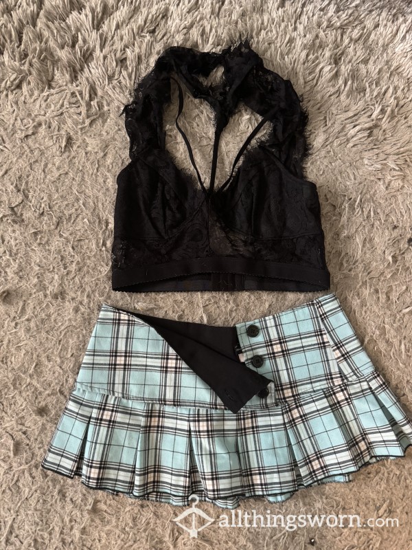 Black Top And School Girl Skirt