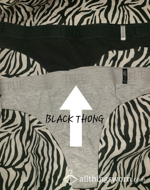 Black TRUE Cotton Thong