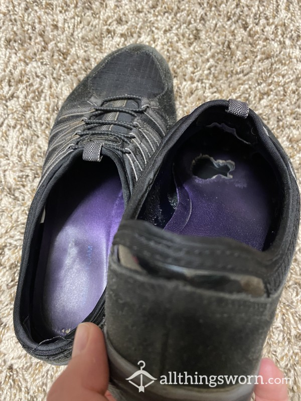 Black Well Worn Gym Shoes
