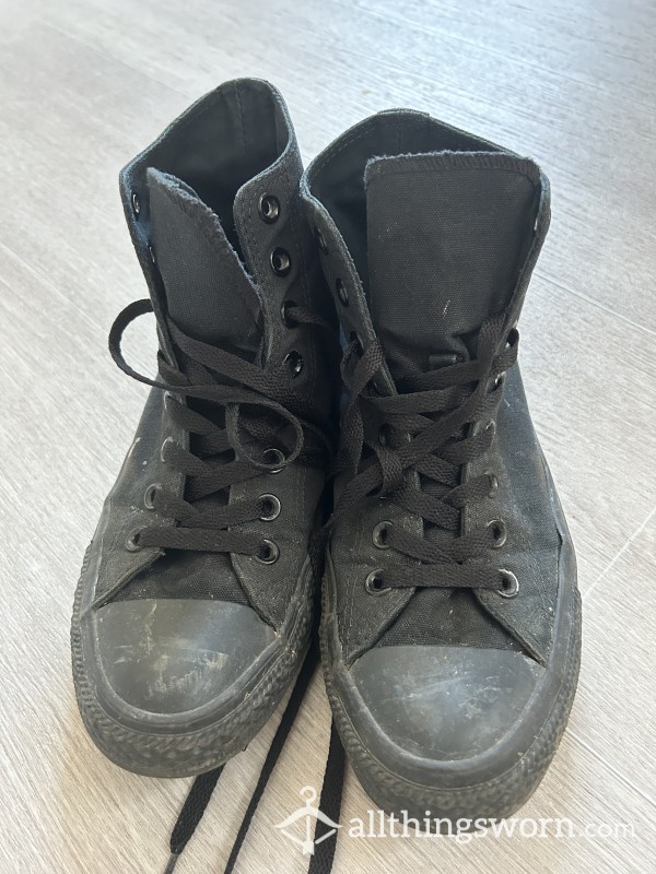 Black, Well Worn Smelly Converse Trainers