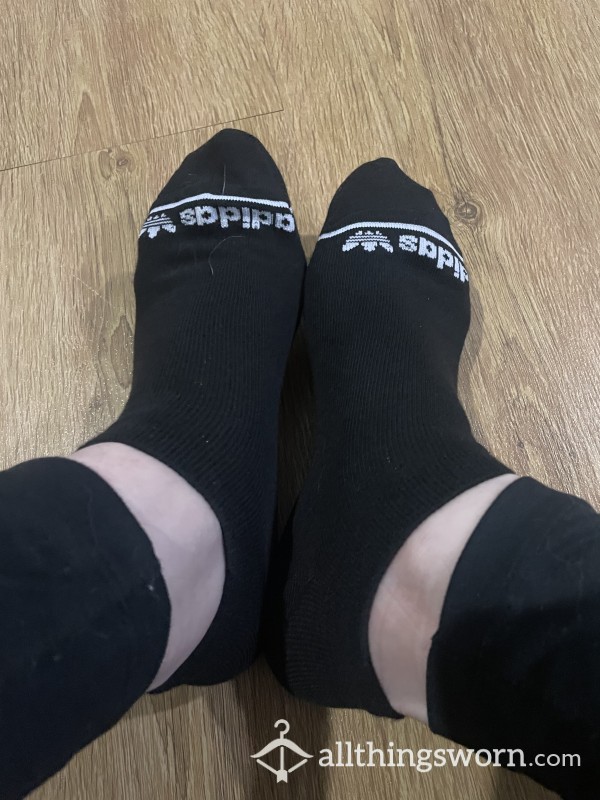 Black & White Adidas Ankle Socks
