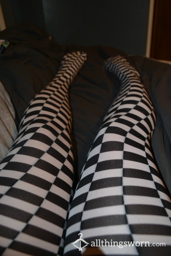 Black & White Checkered Hosiery