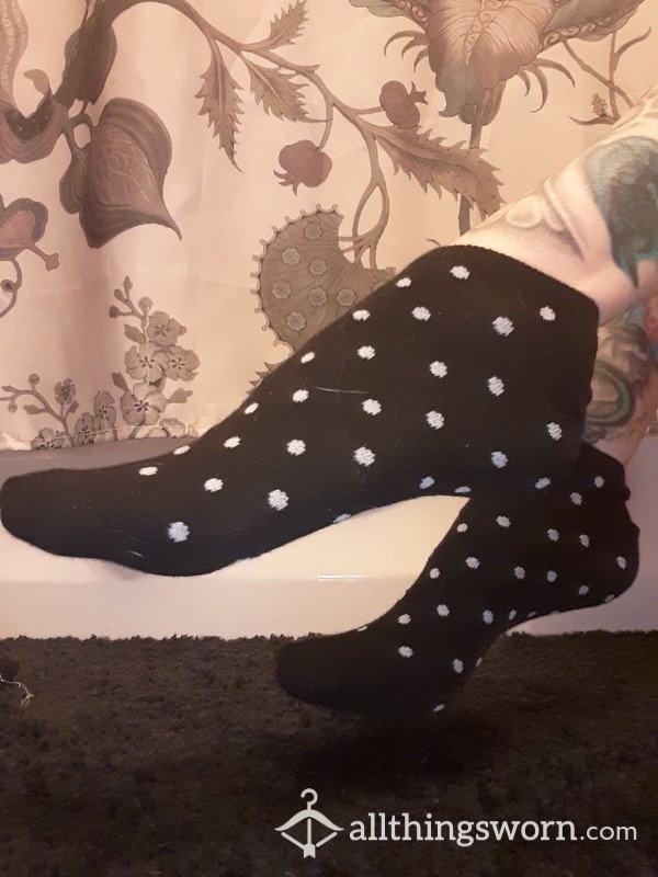 Black & White Polka Dot Ankle Socks