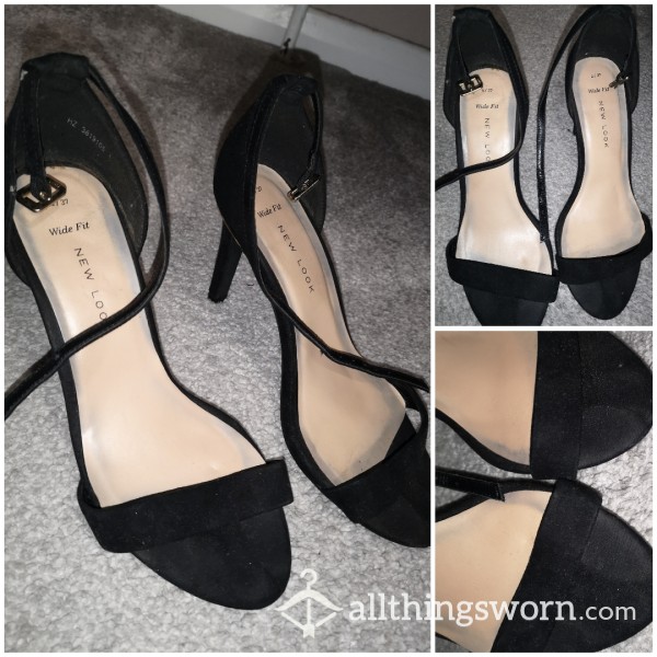 Black Wide Fit Size 5 High Heels With Toe Marks 😍