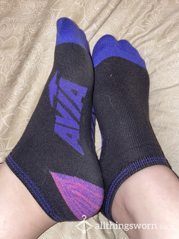 Black With Purple And Pink Socks