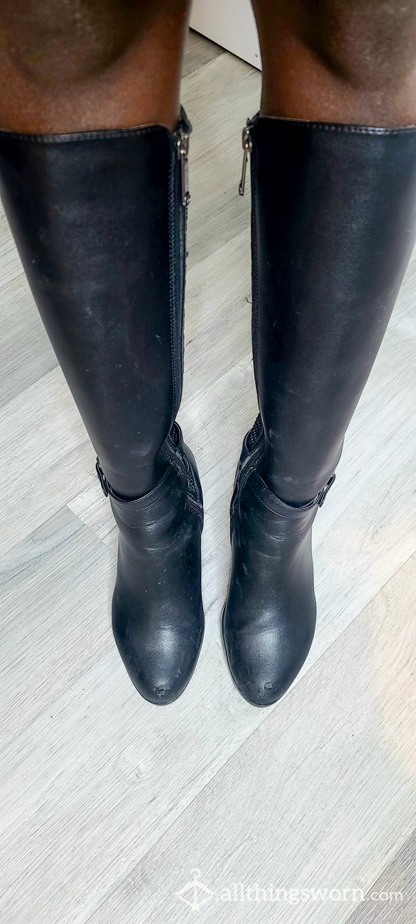 Black Worn-out Boots