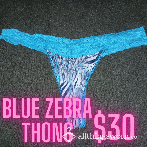 Blu Zebra Thong