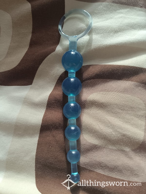 Blue Anal Beads 6inch With Video