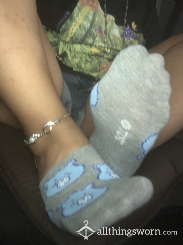Blue And Grey Cute Low Cut Care Bear Socks