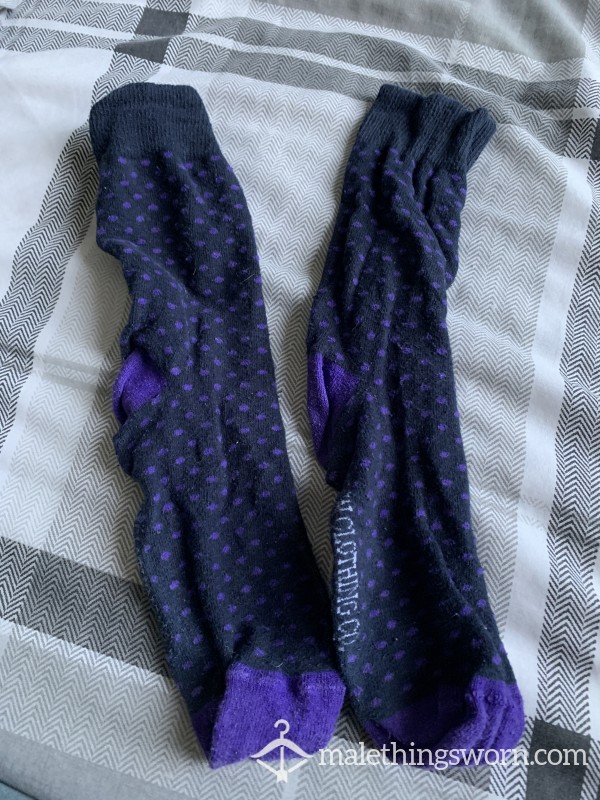 Blue And Purple Spotted Socks