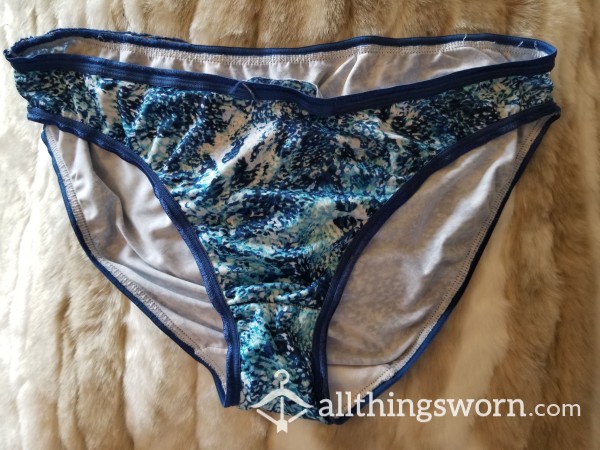 Blue And White Flower Decorated Full Coverage Panties