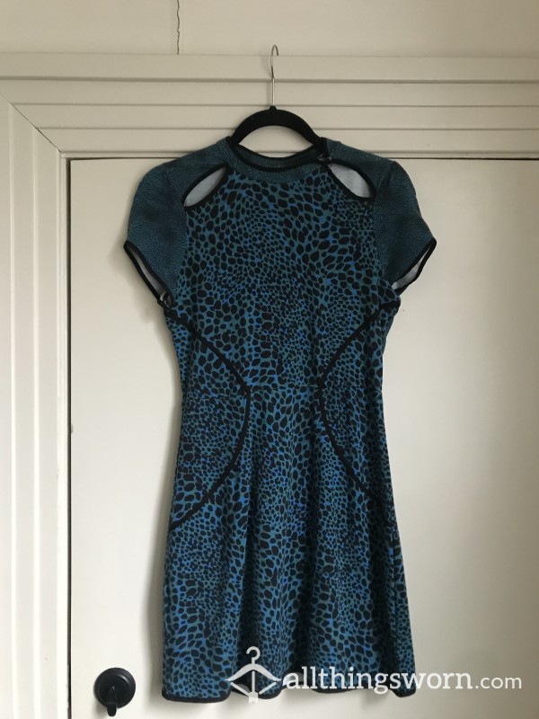 Blue Animal Print Dress