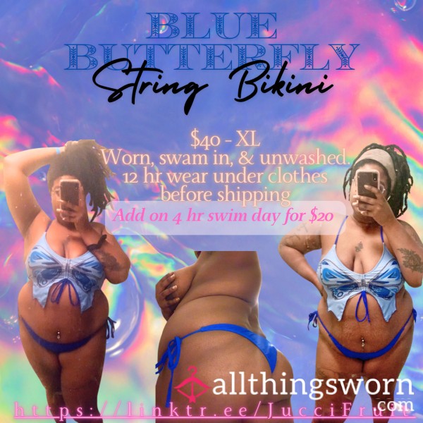 Blue Butterfly Y2K String Bikini 🦋