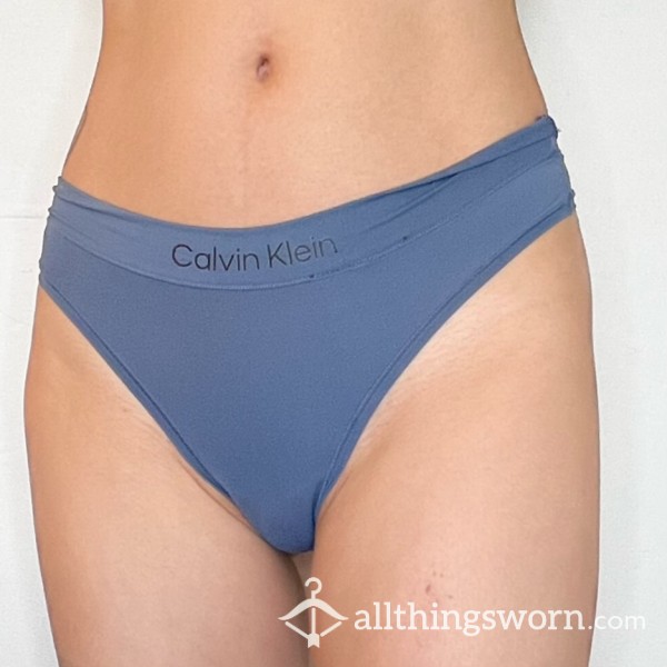 Blue CK Calvin Klein Seamless Smooth Thong
