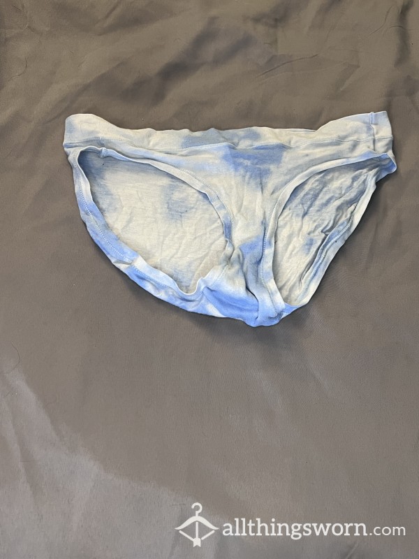 Blue Cotton Panties, Size Small, Well-worn