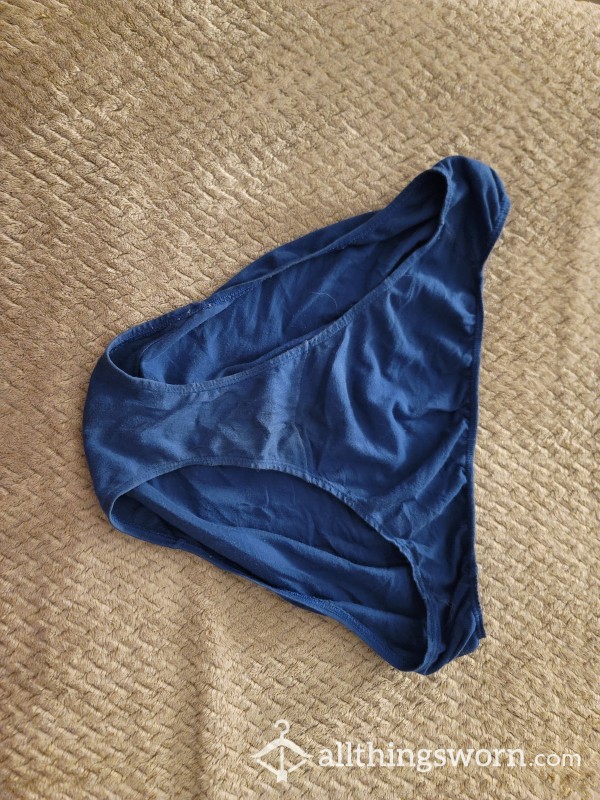 Blue Cotton Panties, Worn For 5 Days!! Very Active Will Send With Vacuum Seal!