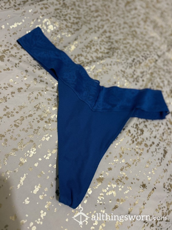 Blue Cotton Thong