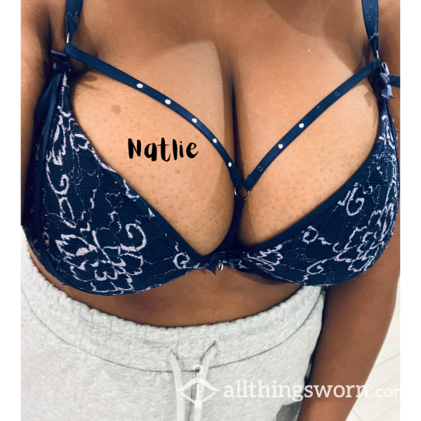 Blue Embroided One Year Old Bra