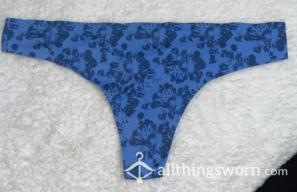 Blue Flower Thong