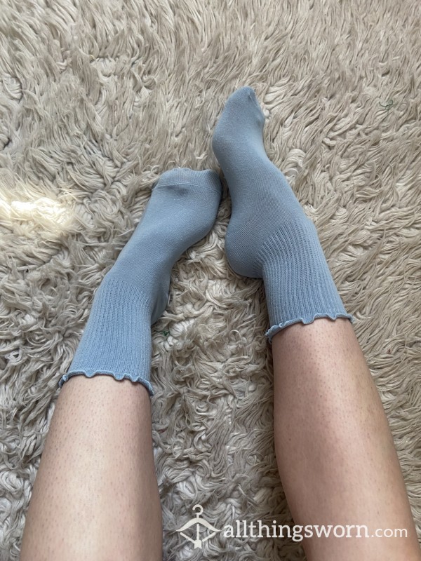 Blue Frilly Socks