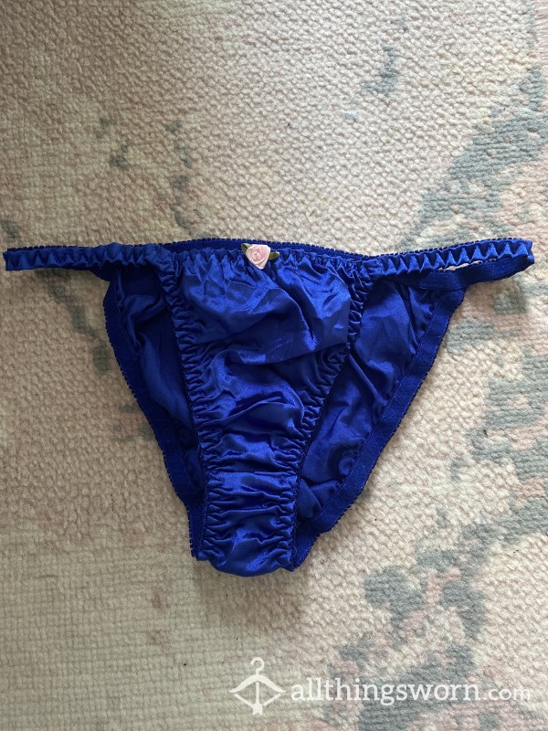 Blue Full Breif Silk Panties