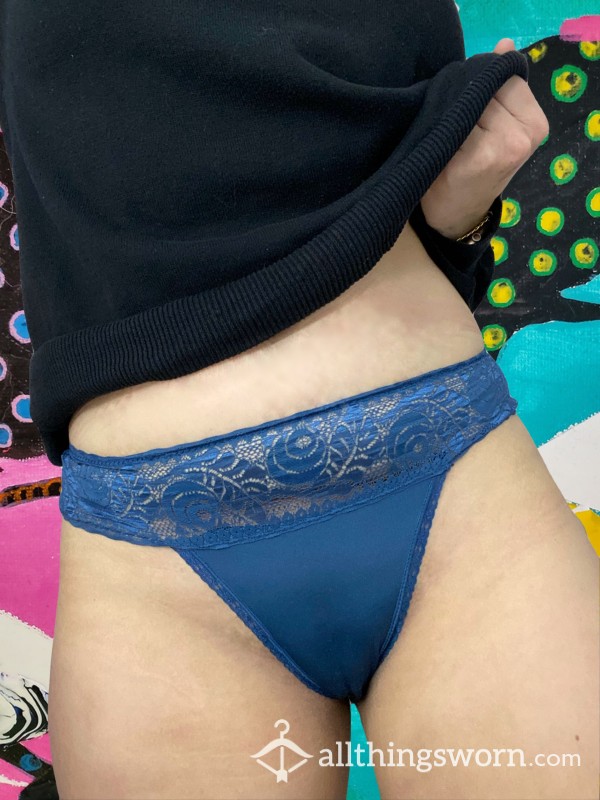 Blue Lace Band Thong - Worn Your Way