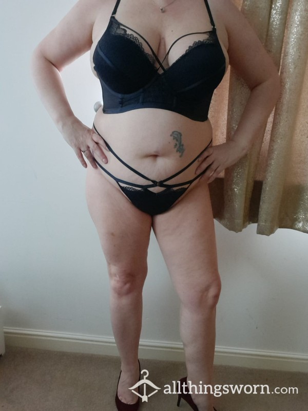 Blue Lace Bra And Knickers