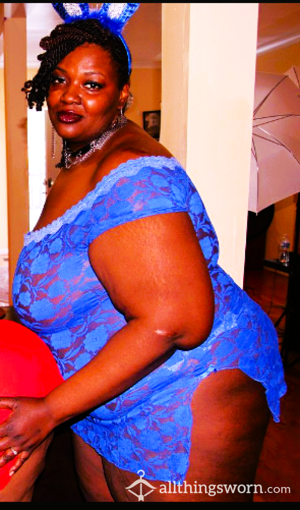 Blue Lace Lingerie Worn At The BBW Camhouse