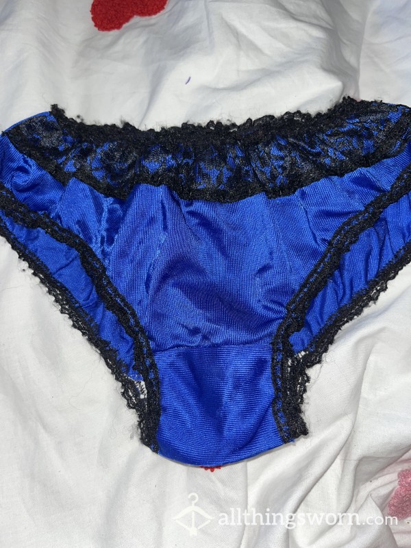 Blue Silk Lace Panties
