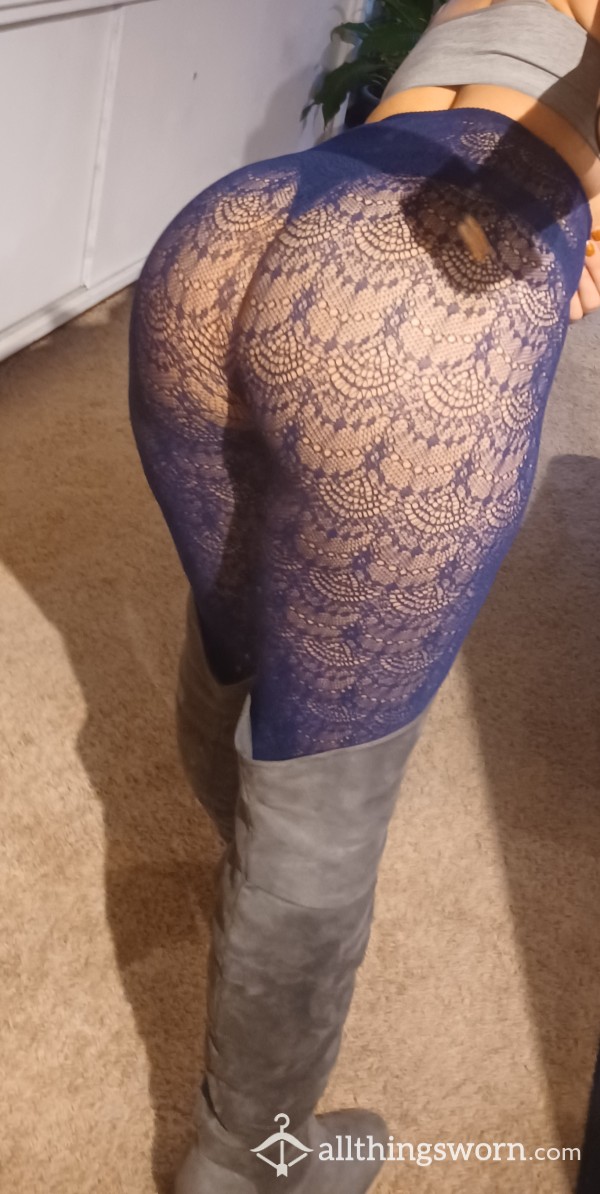 Blue Lace Pattern Tights!!
