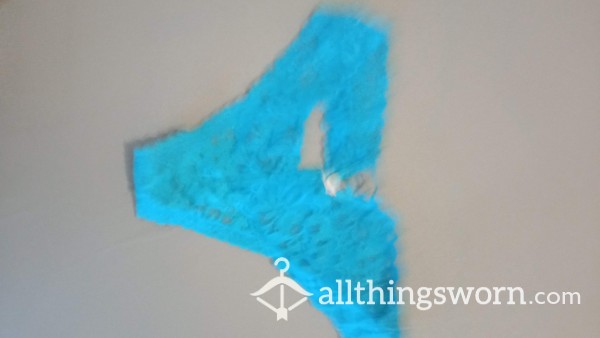 Blue Lace Thong