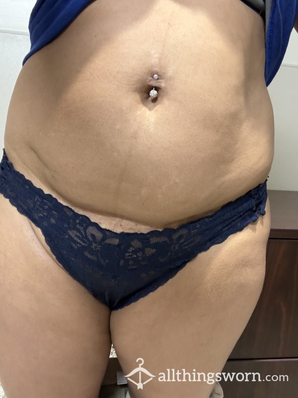 Blue, Lace Thong-48+ Hours Of Wear
