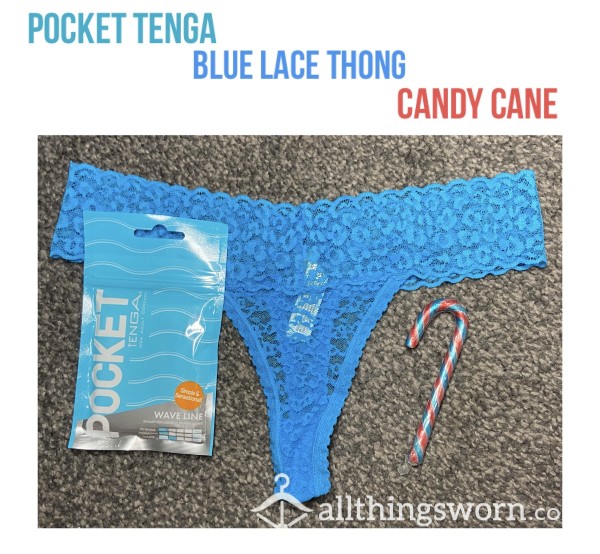 Blue Lace Thong + Pocket Tenga Bundle💙