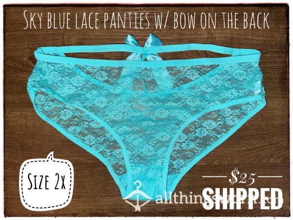 Blue Lace With Bow Accent