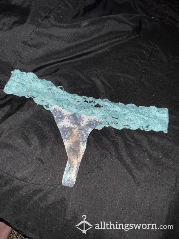 Blue Lacey Thong